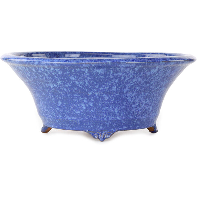 Round blue-purple bonsai pot by Shuhou - 282 x 282 x 113 mm