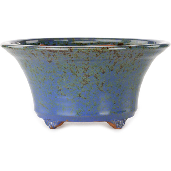 Runder blauer und brauner Bonsai-Topf von Shuhou – 244 x 244 x 120 mm