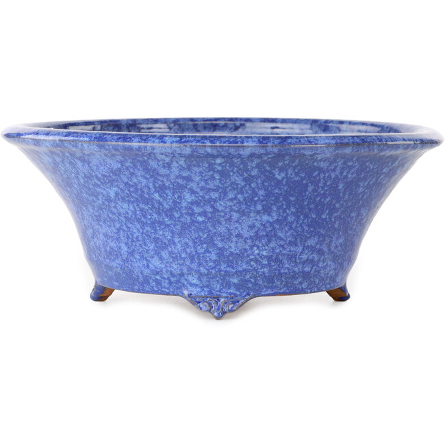 Vaso bonsai rotondo blu-viola di Shuhou - 282 x 282 x 113 mm