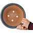 Pot à bonsaï rond bleu et marron de Shuhou - 244 x 244 x 120 mm