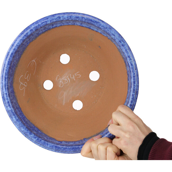 Pot à bonsaï rond bleu-violet de Shuhou - 282 x 282 x 113 mm