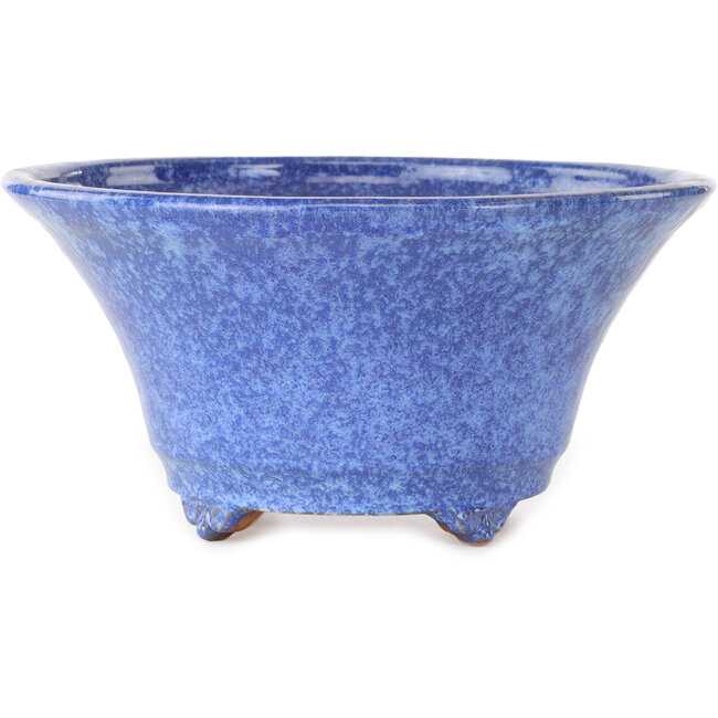 Vaso bonsai rotondo blu-viola di Shuhou - 240 x 240 x 116 mm