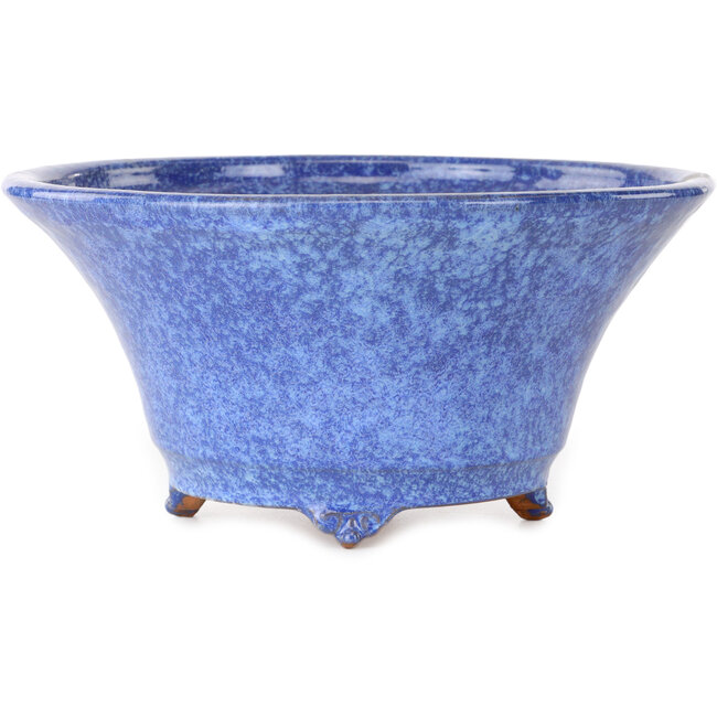 Ronde blauwpaarse bonsaipot van Shuhou - 240 x 240 x 116 mm