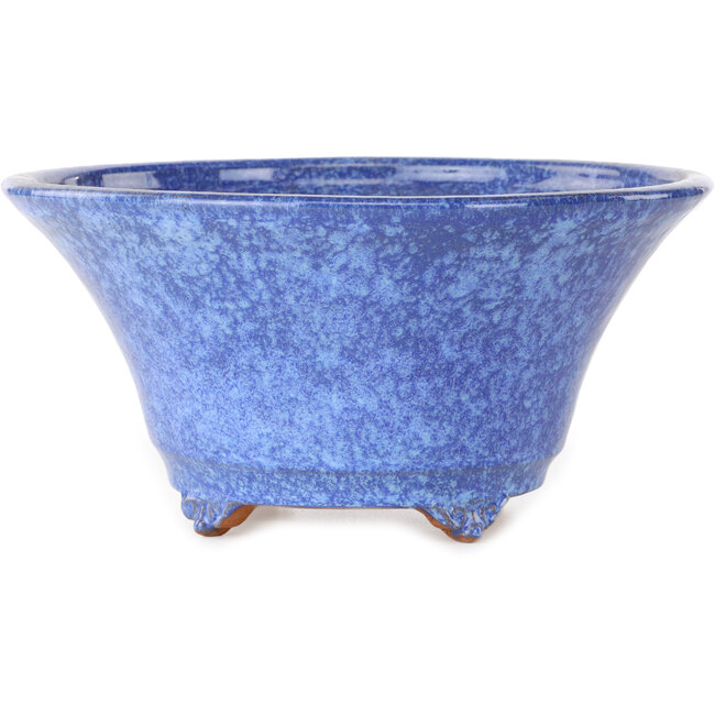 Vaso bonsai rotondo blu-viola di Shuhou - 240 x 240 x 116 mm