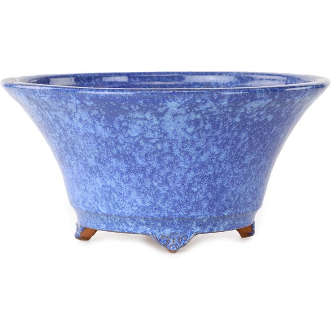 Ronde blauwpaarse bonsaipot van Shuhou - 240 x 240 x 116 mm