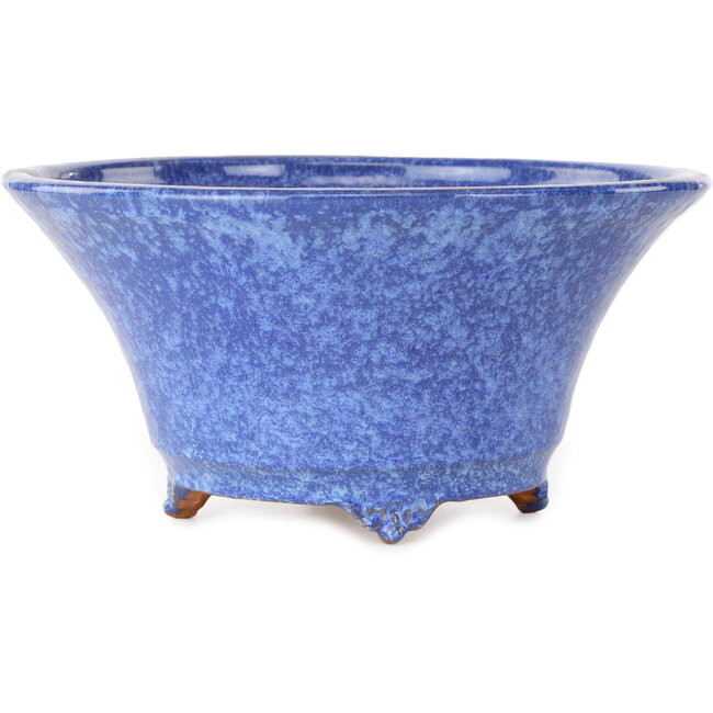 Pot à bonsaï rond bleu-violet de Shuhou - 240 x 240 x 116 mm