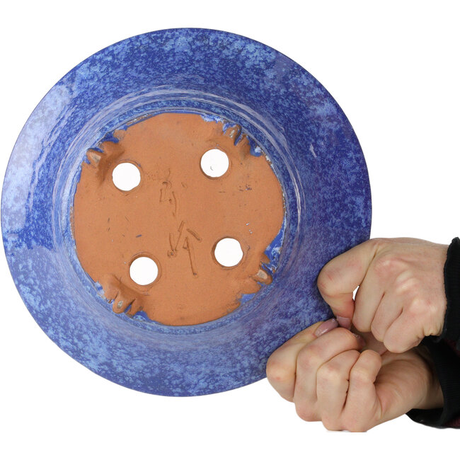 Pot à bonsaï rond bleu-violet de Shuhou - 240 x 240 x 116 mm