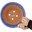 Round blue-purple bonsai pot by Shuhou - 240 x 240 x 116 mm