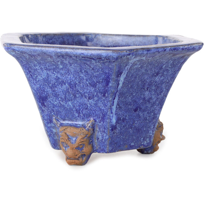 Vaso bonsai esagonale blu di Shuhou - 177 x 177 x 100 mm