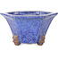 Pot à bonsaï hexagonal bleu de Shuhou - 177 x 177 x 100 mm