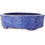 Oval blue bonsai pot by Shuhou - 189 x 157 x 55 mm