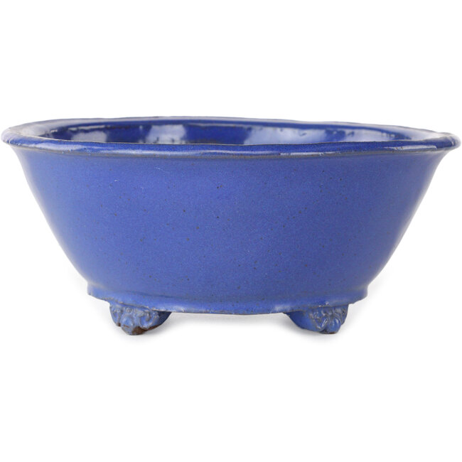 Ovale blauwe bonsaipot van Shuhou - 193 x 193 x 83 mm