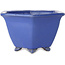 Hexagonal blue bonsai pot by Shuhou - 240 x 240 x 130 mm
