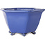Zeshoekige blauwe bonsaipot van Shuhou - 240 x 240 x 130 mm