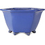 Hexagonal blue bonsai pot by Shuhou - 240 x 240 x 130 mm