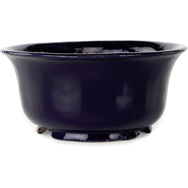 Vaso bonsai rotondo blu scuro di Shuhou - 195 x 195 x 92 mm