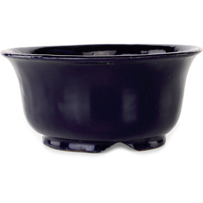 Ronde donkerblauwe bonsaipot van Shuhou - 195 x 195 x 92 mm