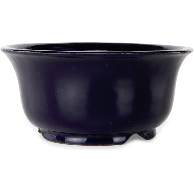 Ronde donkerblauwe bonsaipot van Shuhou - 195 x 195 x 92 mm