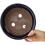 Round dark blue bonsai pot by Shuhou - 195 x 195 x 92 mm