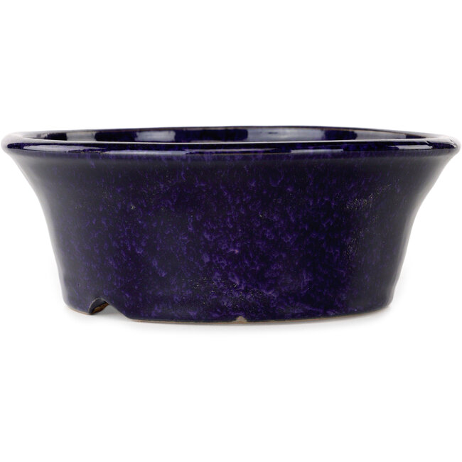 Vaso bonsai rotondo blu scuro di Shuhou - 185 x 185 x 70 mm