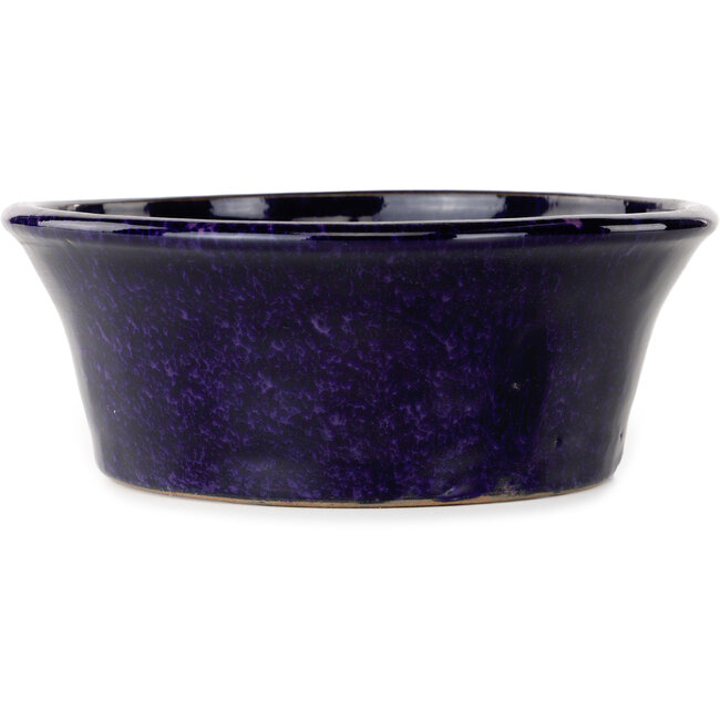 Pot à bonsaï rond bleu foncé de Shuhou - 185 x 185 x 70 mm