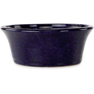  Shuuhou (Hidemi Kataoka) Pot à bonsaï rond bleu foncé de 182 mm par Shuhou, Tokoname, Japon
