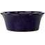Round dark blue bonsai pot by Shuhou - 182 x 182 x 72 mm