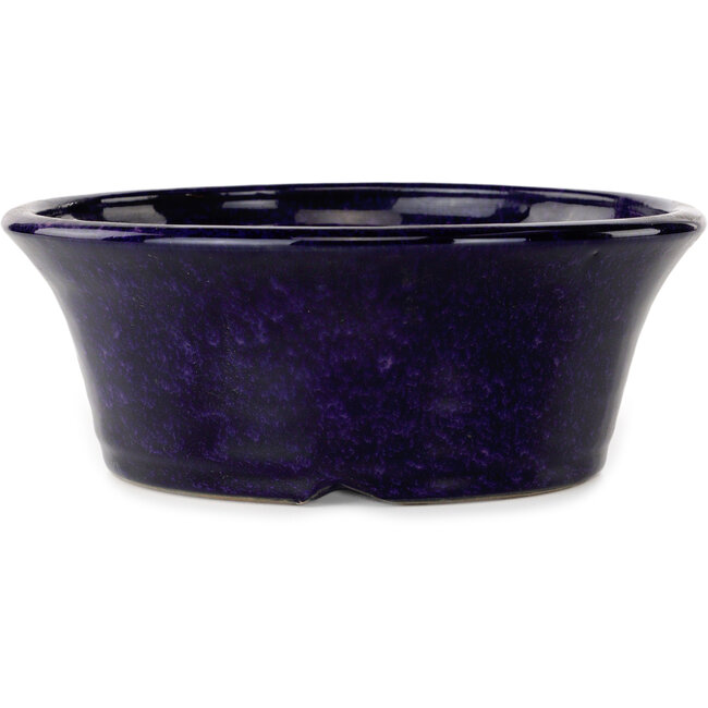 Ronde donkerblauwe bonsaipot van Shuhou - 182 x 182 x 72 mm