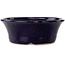 Round dark blue bonsai pot by Shuhou - 190 x 190 x 70 mm