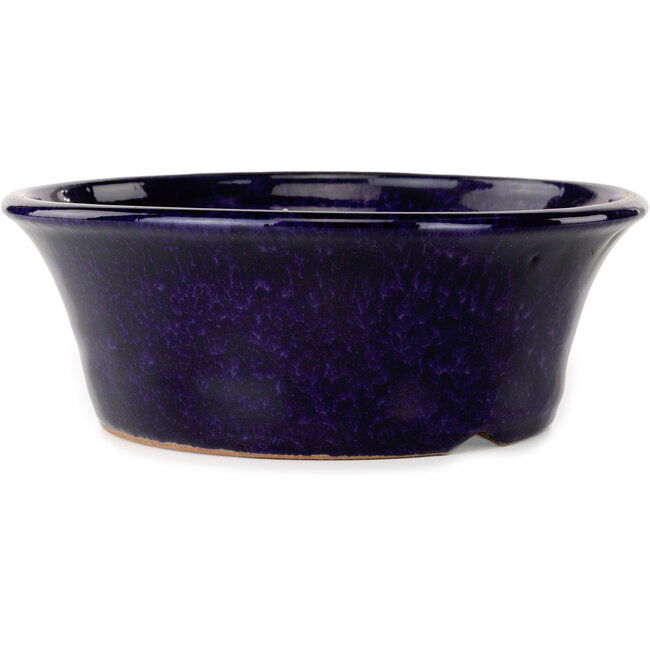 Vaso bonsai rotondo blu scuro di Shuhou - 190 x 190 x 70 mm