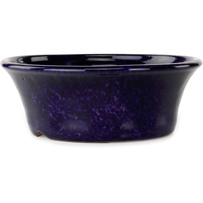 Maceta redonda para bonsái azul oscuro de Shuhou - 190 x 190 x 70 mm