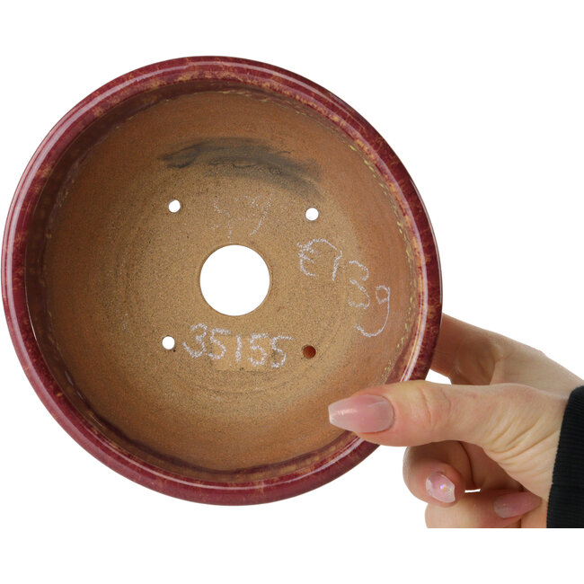 Maceta redonda rosa para bonsái de Shuhou - 150 x 150 x 80 mm