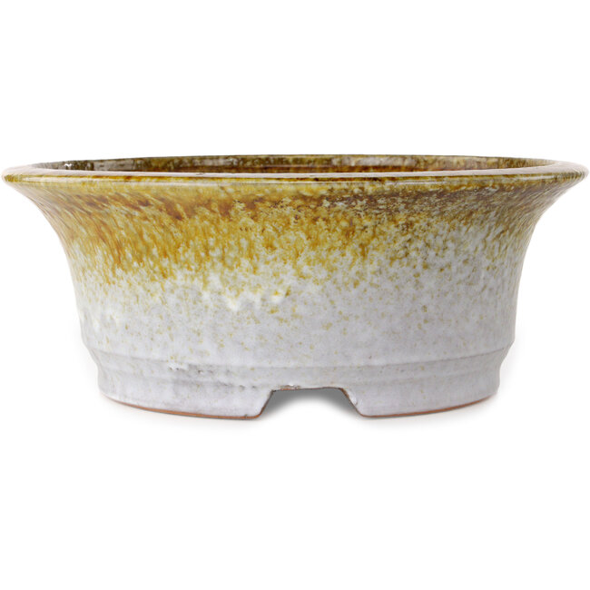 Runder, weiß-brauner Bonsai-Topf von Shuhou – 310 x 310 x 122 mm