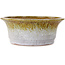 Round white and brown bonsai pot by Shuhou - 310 x 310 x 122 mm