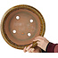 Round white and brown bonsai pot by Shuhou - 310 x 310 x 122 mm