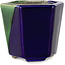 Maceta hexagonal para bonsái azul y verde de Terahata Satomi Mazan - 71 x 71 x 62 mm