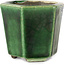 Zeshoekige groene bonsaipot van Terahata Satomi Mazan - 71 x 71 x 62 mm