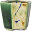 Maceta hexagonal para bonsái verde y multicolor de Terahata Satomi Mazan - 71 x 71 x 62 mm
