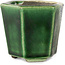 Vaso bonsai esagonale verde di Terahata Satomi Mazan - 71 x 71 x 62 mm