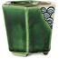 Zeshoekige groene bonsaipot van Terahata Satomi Mazan - 71 x 71 x 62 mm