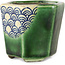 Vaso bonsai esagonale verde di Terahata Satomi Mazan - 71 x 71 x 62 mm