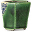 Vaso bonsai esagonale verde di Terahata Satomi Mazan - 71 x 71 x 62 mm