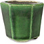Pot à bonsaï vert hexagonal par Terahata Satomi Mazan - 71 x 71 x 62 mm
