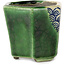 Zeshoekige groene bonsaipot van Terahata Satomi Mazan - 71 x 71 x 62 mm