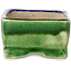Rechthoekige blauw en groene bonsaipot van Terahata Satomi Mazan - 85 x 62 x 38 mm