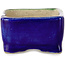 Pot à bonsaï rectangulaire bleu et vert par Terahata Satomi Mazan - 85 x 62 x 38 mm