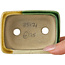 Rechthoekige groen en gele bonsaipot van Terahata Satomi Mazan - 85 x 62 x 38 mm