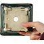 Square green multicolor bonsai pot by Terahata Satomi Mazan - 133 x 133 x 80 mm