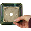 Square green with a blue accent bonsai pot by Terahata Satomi Mazan - 126 x 126 x 72 mm