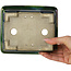 Pot à bonsaï rectangulaire vert avec accent bleu par Terahata Satomi Mazan - 165 x 135 x 65 mm